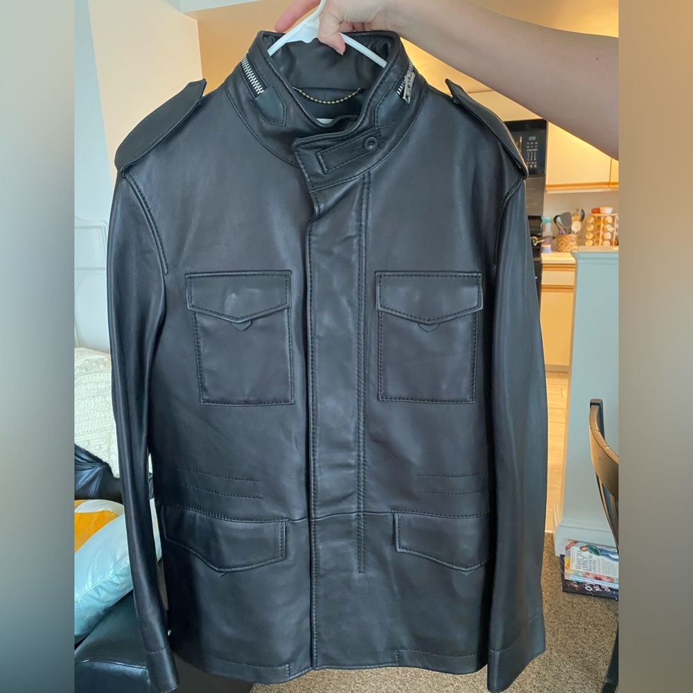 Black Leather Coach Jacket